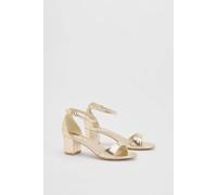 Dorothy Perkins Rory Faux Leather Block Heel 2 Part Sandals In Gold gold