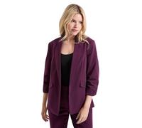 Dorothy Perkins Women's Ruched Sleeve Blazer in Plum | Size: 12