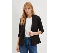 Womens Ruched Sleeve Blazer Black 16