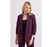 Dorothy Perkins Women's Ruched Sleeve Blazer in Plum | Size: 12