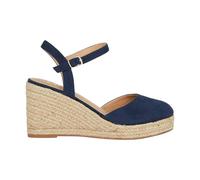 Dorothy Perkins Rumor Faux Suede Closed Toe Espadrille Wedge Sandals, 8, Navy