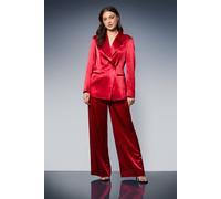 Dorothy Perkins Satin Double Breasted Blazer In Red red
