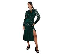 Dorothy Perkins Sequin Keyhole Midi Dress, 14, Green