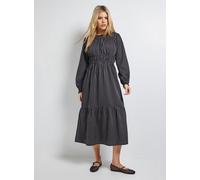 DOROTHY PERKINS Shirred Bodice Tiered Stripe Midi Dress Black 18