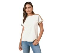 Dorothy Perkins Women's Short Sleeve T-Shirt Sequin Blouse in Ivory | Size: 10 Dorothy Perkins Ivory 10