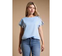 Dorothy Perkins Women's Short Sleeve T-Shirt Sequin Blouse in Pale Blue | Size: 12 Dorothy Perkins Pale Blue 12