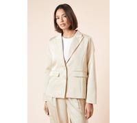 Single Breasted Satin Jacquard Blazer Dorothy Perkins Neutral 14