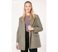 Womens Smart Pocket Detail Blazer Coat Khaki 12