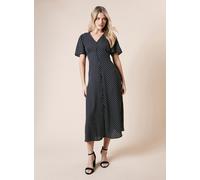 DOROTHY PERKINS Spot Button Through Flutter Sleeve Midi Dress 10