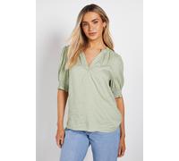 Dorothy Perkins Women's Spot Printed Puff Sleeve Overhead Shirt in Green | Size: 12 Dorothy Perkins Green 12