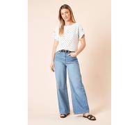 Dorothy Perkins Spot Roll Sleeve Blouse In Mono mono 8