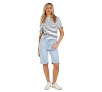 Dorothy Perkins Stretch Denim Turn Up Shorts, 10, Light Wash