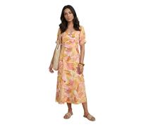 Dorothy Perkins Sweetheart Neck Puff Sleeve Printed Midi Dress, 14, Orange
