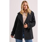 Dorothy Perkins Tab Detail Belted Coat In Black black