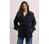Dorothy Perkins Tab Detail Belted Coat In Navy navy 14