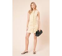 Dorothy Perkins Tailored Button Up Mini Dress In Lemon lemon 18