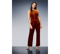 Dorothy Perkins Tailored Crew Neck Button Down Waistcoat In Cinnamon cinnamon