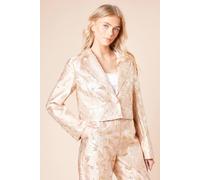 Dorothy Perkins Tailored Jacquard Cropped Blazer In Blush blush 14