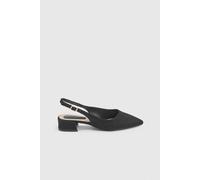 Dorothy Perkins Women's Tamara Low Block Heel Slingback Pointed Ballerinas in Black | Size: 4
