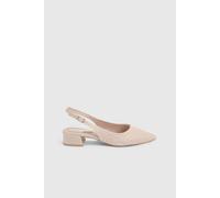 Dorothy Perkins Tamara Low Block Heel Slingback Pointed Ballerinas In Champagne champagne