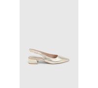 Dorothy Perkins Tamara Low Block Heel Slingback Pointed Ballerinas In Gold gold
