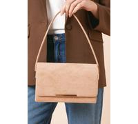 Dorothy Perkins Terrie Faux Suede Flap Over Structured Shoulder Bags, One Size, neutral