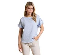 Dorothy Perkins Textured Roll Sleeve Blouse, 12, Blue