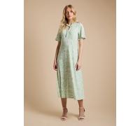 DOROTHY PERKINS Tie Front Flutter Sleeve Printed Jersey Midi Dress 18