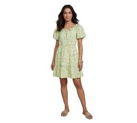 Dorothy Perkins Tie Front Puff Sleeve Poplin Mini Dress, 10, Animal