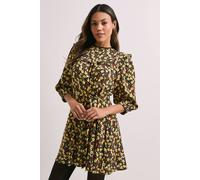 Dorothy Perkins Women's Tie Waist Yoke Frill Detail Printed Belted Mini Dress | Size: 16 Dorothy Perkins Multicolor 16