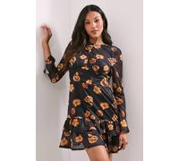 Dorothy Perkins Tiered Skirt Printed Mesh Mini Dress In Floral floral 8