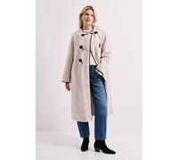Dorothy Perkins Women's Toggle PU Detail Borg Coat in Cream | Size: 18 Dorothy Perkins Cream 18