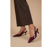 Dorothy Perkins Trixie Faux Patent Leather Slingback Kitten Heel Court Shoes