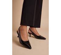 Dorothy Perkins Trixie Faux Patent Leather Slingback Kitten Heel Court Shoes