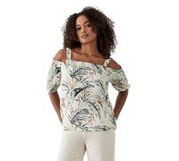 Tropical Tie Shoulder Bardot Top Dorothy Perkins Ivory 8