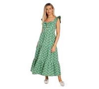 Dorothy Perkins Women's Twist Front Tiered Detail Embroidered Maxi Dress in Bright Green | Size: 16 Dorothy Perkins Bright Green 16