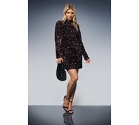 Dorothy Perkins Velvet Sequin Mini Dress In Lilac lilac 8