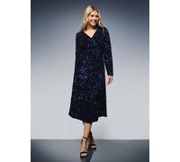 DOROTHY PERKINS Velvet Sequin Wrap Midi Dress 18