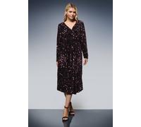 Dorothy Perkins Women's Velvet Sequin Wrap Midi Dress in Lilac | Size: 8 Dorothy Perkins Lilac 8