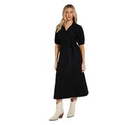Dorothy Perkins Volume Sleeve Wrap Midi Denim Dress, 14, Black