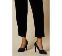 Dorothy Perkins Women's Wide Fit Dash Pointed High Stiletto Heel Court Shoes in Navy | Size: 7