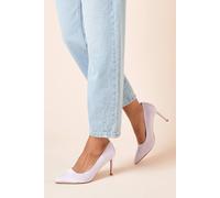 Dorothy Perkins Wide Fit Dash Satin Pointed High Stiletto Heel Court Shoes In Lilac lilac 8