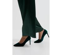 Dorothy Perkins Wide Fit Dash Velvet Pointed High Stiletto Heel Court Shoes In Emerald emerald 4