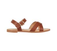 Dorothy Perkins Wide Fit Florence Faux Leather Cross Strap Flat Sandals, 5, Tan