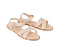 Dorothy Perkins Wide Fit Florence Faux Leather Cross Strap Flat Sandals, 5, Blush