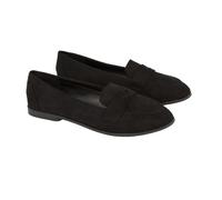 Dorothy Perkins Wide Fit Lana Penny Loafers, 6, Natural Black