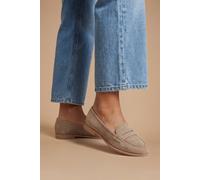 Dorothy Perkins Wide Fit Lara Penny Loafers, 5, Taupe