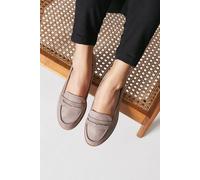 Dorothy Perkins Wide Fit Lara Penny Loafers, 9, Taupe