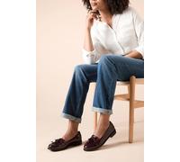 Wide Fit Leigh Fringe Loafers Dorothy Perkins Oxblood 9