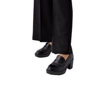 Dorothy Perkins Wide Fit Lenny Heeled Loafers, 6, Black